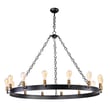 Maxim Lighting Noble Chandelier in Black with Natural Aged Brass finish, featuring elegant curved arms and six candle-style lights.
