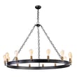 Maxim Lighting Noble Chandelier in Black with Natural Aged Brass finish, featuring a modern design with steel and brass elements.