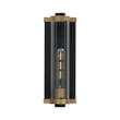 Opulent Outdoor Wall Sconce by Maxim Lighting, featuring a sleek design in black with antique brass finish, crafted from durable aluminum.