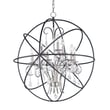Maxim Lighting Orbit Pendant in Anthracite with Nickel finish, featuring a sleek steel frame and crystal accents, elegantly suspended for modern illumination.