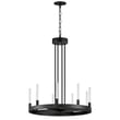 Maxim Lighting Ovation 24" LED Chandelier with a sleek Black finish, featuring a modern design of Steel and Glass elements, elegantly suspended.