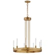 Maxim Lighting Ovation 24" LED Chandelier in Gold finish, featuring a modern design with a circular steel frame and glass accents, elegantly illuminating the space.