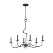 Maxim Lighting Padrona Chandelier in Black Oxide finish, featuring a sleek iron frame with elegant, curved arms and multiple candle-style lights.