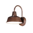 Maxim Lighting Pier M Outdoor Wall Light in Empire Bronze finish, crafted from Aluminum, mounted on a wall, illuminating a patio area.