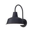 Maxim Lighting Pier M Outdoor Wall Light in Black finish, featuring a sleek aluminum frame with a modern design, mounted on an exterior wall.