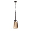 Maxim Lighting Pitchfork Pendant in Oil Rubbed Bronze finish, featuring a steel frame with fabric shade, hanging elegantly in a modern interior setting.