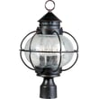 Maxim Lighting Portsmouth Outdoor Post Light in Oil Rubbed Bronze finish, featuring a classic lantern design made of durable aluminum for outdoor use.