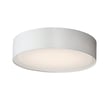 Image of Maxim Lighting's Prime LED Flush Mount featuring a sleek design with a white linen finish, crafted from steel, acrylic, and fabric materials.