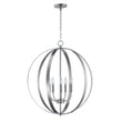 Maxim Lighting Provident Orb Chandelier in Satin Nickel finish, featuring a sleek steel frame with multiple spherical lights for a modern, elegant look.