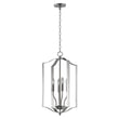 Provident Chandelier by Maxim Lighting in Satin Nickel finish, featuring a sleek design with multiple steel arms and clear glass shades.