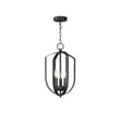 Maxim Lighting Provident Foyer Chandelier in Black finish, featuring a sleek Steel frame with a modern geometric design and multiple light sources.