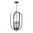Maxim Lighting Provident Foyer Chandelier in Oil Rubbed Bronze finish, featuring a sleek steel frame with elegant curved arms and multiple candle-like lights.