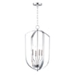 Maxim Lighting Provident Foyer Chandelier in Satin Nickel finish, featuring a sleek, modern design with steel frame and multiple light fixtures.