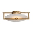Maxim Lighting Quarry Wall Sconce in Natural Aged Brass finish, featuring a sleek design with Steel and Alabaster elements for a modern touch.