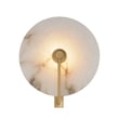 Maxim Lighting Quarry Wall Sconce in Natural Aged Brass finish, featuring a sleek design with a blend of Steel and Alabaster materials.