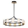 Maxim Lighting Radiant Chandelier in Black with Gold finish, featuring an elegant aluminum design with multiple curved arms and modern light fixtures.