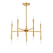 Maxim Lighting Rome Chandelier in Satin Brass finish, featuring a sleek, modern design with multiple steel arms and bulbs for a stylish illumination.