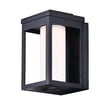 Maxim Lighting Salon Outdoor Wall Light in Black Aluminum finish, featuring a sleek, modern design with a rectangular frame and clear glass panels.