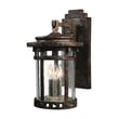 Maxim Lighting Santa Barbara VX Outdoor Wall Light in Sienna finish, featuring a steel and glass design, mounted on a textured wall.