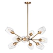 Savvy Chandelier by Maxim Lighting in Antique Brass with Black finish, featuring a modern design with steel and glass elements.