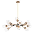 Savvy Chandelier by Maxim Lighting in Antique Brass with Black finish, featuring a modern design with steel and glass elements.