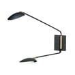 Maxim Lighting Scan Pin-up Wall Light in Black with Satin Brass finish, made of Aluminum, mounted on a wall with a sleek, modern design.
