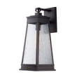 Maxim Lighting Schooner Outdoor Wall Light in Olde Brass finish, featuring a classic lantern design with clear glass panels and stainless steel accents.