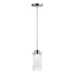 Maxim Lighting Scope Pendant in Polished Chrome finish, featuring a sleek steel and glass design, hanging elegantly from a ceiling.