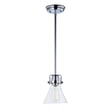 Maxim Lighting Seafarer Pendant in Polished Chrome finish, featuring a steel frame with a glass shade, hanging elegantly from the ceiling.