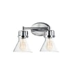 Maxim Lighting Seafarer Bathroom Vanity Light with polished chrome finish, featuring steel and glass construction, mounted above a bathroom mirror.