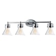 Maxim Lighting Seafarer Bathroom Vanity Light in polished chrome finish with steel and glass construction, featuring a sleek, modern design.