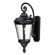Maxim Lighting Sentry Outdoor Wall Light in Black finish, featuring a sleek Aluminum frame with a modern design, illuminating an outdoor space.