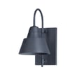 Maxim Lighting Shoreline Wall Sconce in Black Aluminum finish, featuring a sleek, modern design with a curved silhouette and soft ambient light.