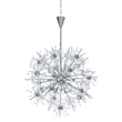 Maxim Lighting Starfire Chandelier with a polished chrome finish, featuring steel and crystal elements, elegantly suspended with sparkling detail.