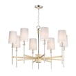 Maxim Lighting Uptown Chandelier featuring a modern design with satin brass and nickel finish, crafted from steel and fabric elements.
