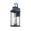 Maxim Lighting Vicksburg Outdoor Wall Light in Black Aluminum finish, featuring a classic lantern design with clear glass panels and decorative accents.