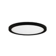 Maxim Lighting Wafer RD LED Surface Mount in Black finish, featuring a sleek, round design with 3000K warm white light, made from durable Aluminum.