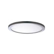 Maxim Lighting Wafer RD LED Surface Mount in Satin Nickel finish, featuring a sleek, round aluminum design with a soft 3000K warm white glow.