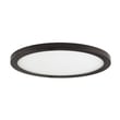 Maxim Lighting Wafer RD LED Surface Mount in Bronze finish, featuring a sleek round design with Aluminum and Polycarbonate materials, emits a warm 3000K glow.