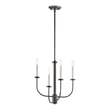 Maxim Lighting Wesley Chandelier in Black with Satin Nickel finish, featuring a sleek steel frame with multiple light fixtures for a modern look.
