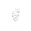 Maxim Lighting Westlake Cast Outdoor Wall Sconce in white aluminum finish, featuring a classic lantern design with clear glass panels.