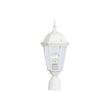 Maxim Lighting Westlake Outdoor Post Light in a white finish, crafted from aluminum, standing tall on a post with a classic lantern design.