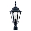 Maxim Lighting Westlake Outdoor Post Light in black finish, made of aluminum, features a classic lantern design with clear glass panels.