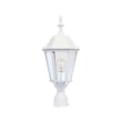 Maxim Lighting Westlake Outdoor Post Light in White finish, featuring a classic lantern design with clear glass panels and aluminum construction.