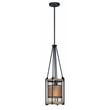 Maxim Lighting Boundry Mini Pendant with a sleek black finish, featuring a cylindrical glass shade and modern design, hanging from a thin black cord.