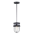 Maxim Lighting Breakwater 1-Light Outdoor Pendant/Semi-Flush with a sleek black finish, featuring a clear glass shade and modern design.