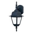 Maxim Lighting Builder Cast 1-Light Outdoor Wall Lantern with a black finish, featuring a classic design and clear glass panels for outdoor illumination.