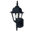 Maxim Lighting Builder Cast 1-Light Outdoor Wall Mount in black finish, featuring a classic lantern design with clear glass panels