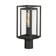 Maxim Lighting Cabana 120V Outdoor Post Mount in a bronze finish, featuring a classic lantern design with clear glass panels and decorative metal accents.