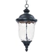 Maxim Lighting Carriage House LED Outdoor Hanging Lantern with a decorative design, featuring a bronze finish and clear glass panels.